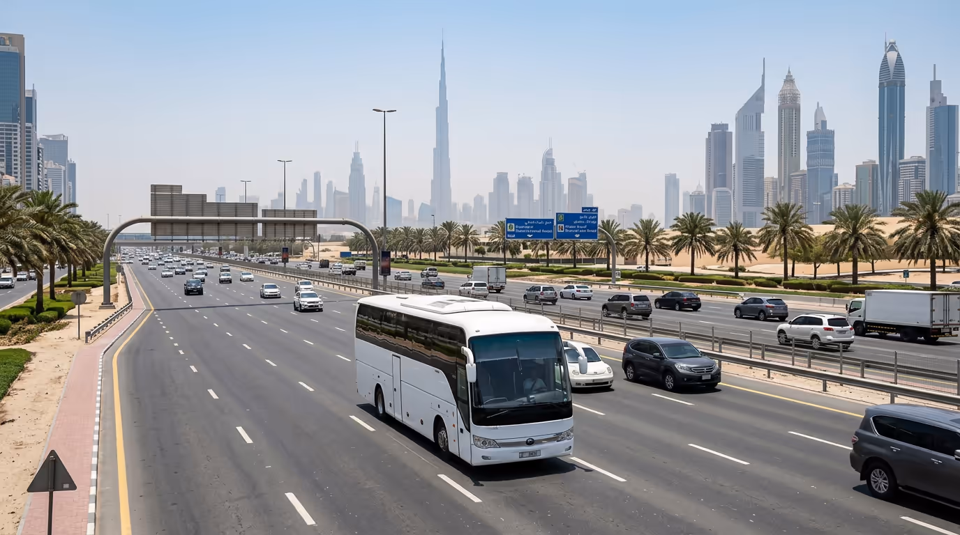 Bus rental Dubai — luxury coaches, minibuses, and vans Dubai area coach and group bus charter — Dubai Rental Tour